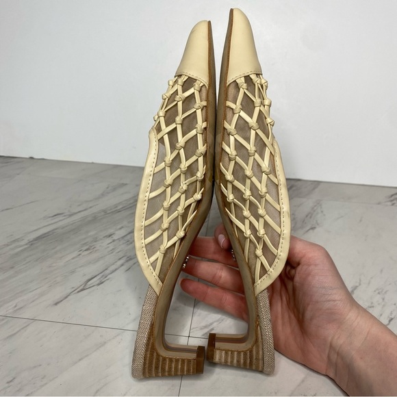 Sam Edelman Synder Eggshell Faux Leather Pointy Toe Mule 6 1/2 M - Picture 4 of 14